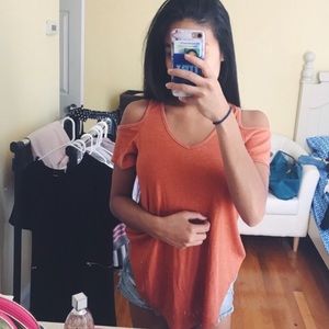 Off shoulder Burnt Orange Top